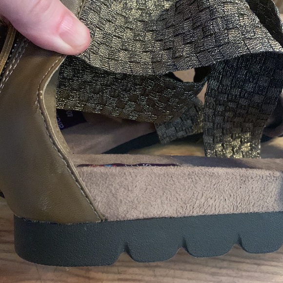 Zee Alexis Fran 40 bronze metallic elastic cross cross rear zip comfort sandals - Picture 12 of 13